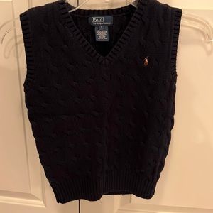 Navy cable knit sweater vest